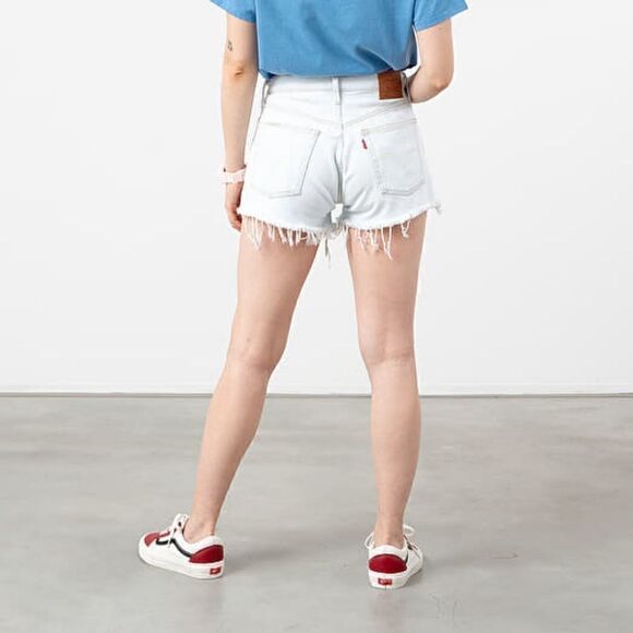 Levi’s High-Waisted Shorts 501 High-Rise Women’s Waist Size 32 White Distressed - Picture 1 of 10